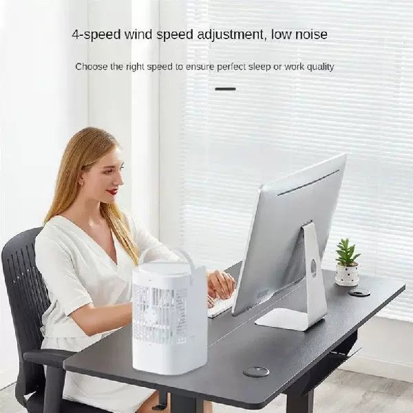 Unisex one-size portable evaporative table fan with handle and adjustable multi-speed fan Stornfield