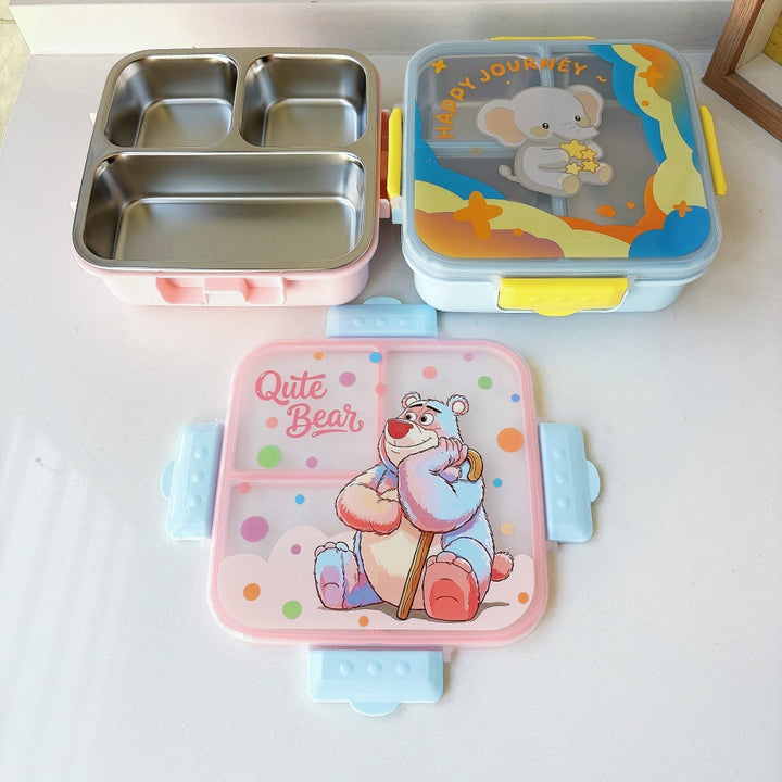 Cute Cartoon-Themed Multi-Compartment Lunch Box