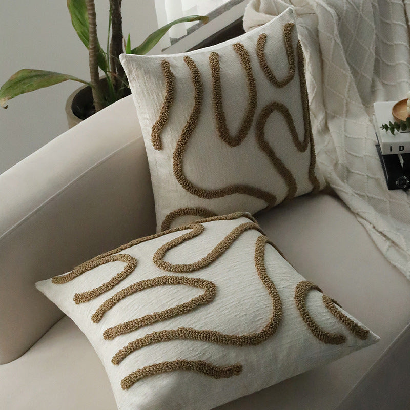 Decorative pillow with unique wave pattern