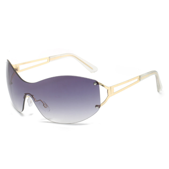 Futuristic Ultra-Wrap Sunglasses with Metallic Accents Stornfield