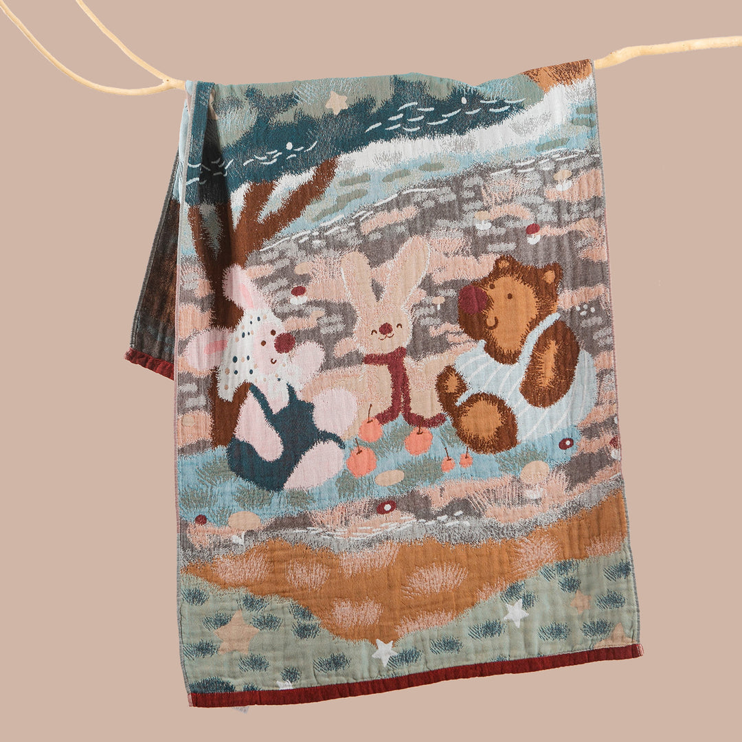 Women's throw blanket with enchanting landscape motif Stornfield