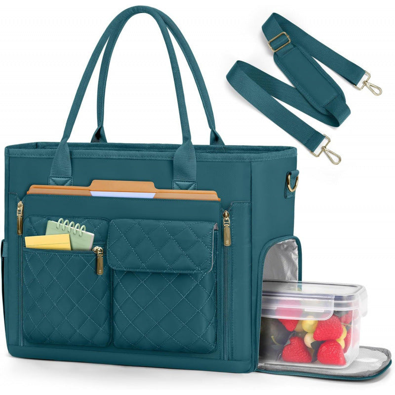 Multifunctional tote bag with structured interior layout and removable compartments Stornfield