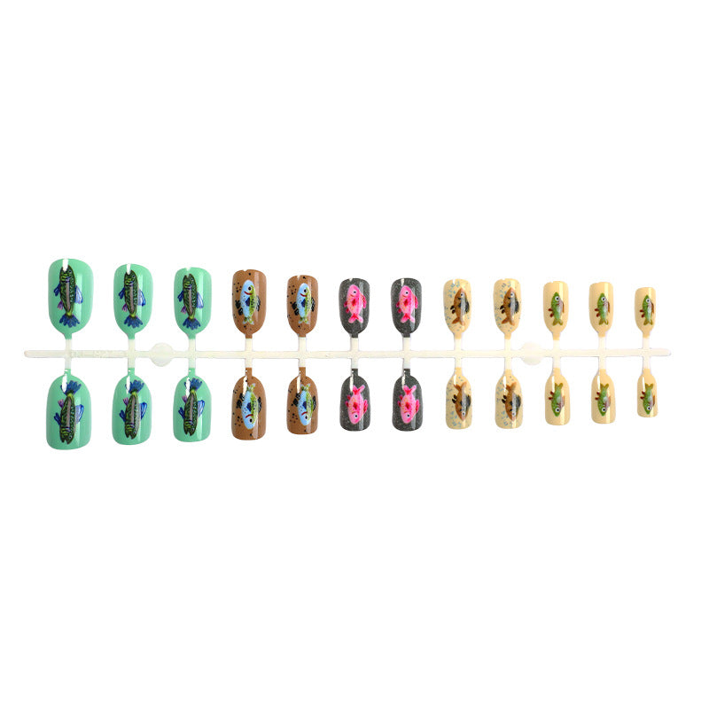 Creative Press-On Nail Art Set with Unique Insect Designs Stornfield