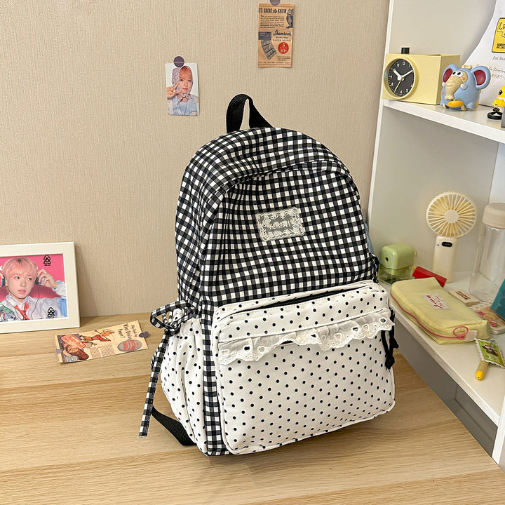 Stylish Gingham Patterned Backpack Stornfield
