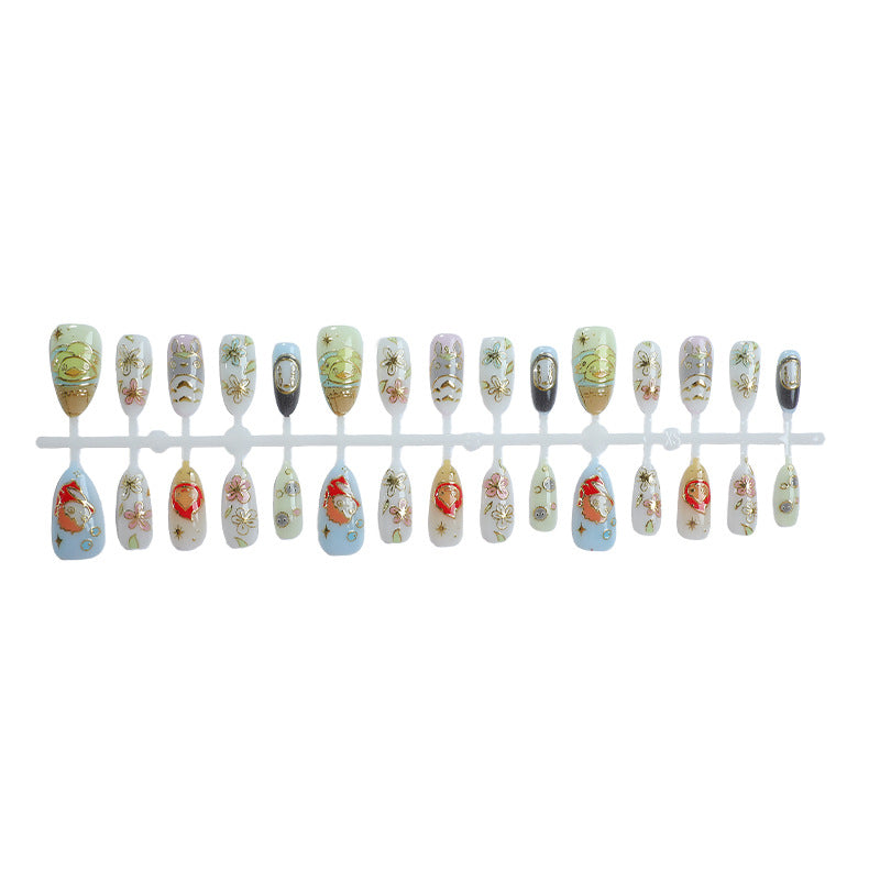 Artistic Character-Themed Press-On Nail Art Set Stornfield