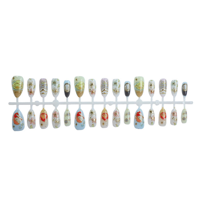 Artistic Character-Themed Press-On Nail Art Set Stornfield