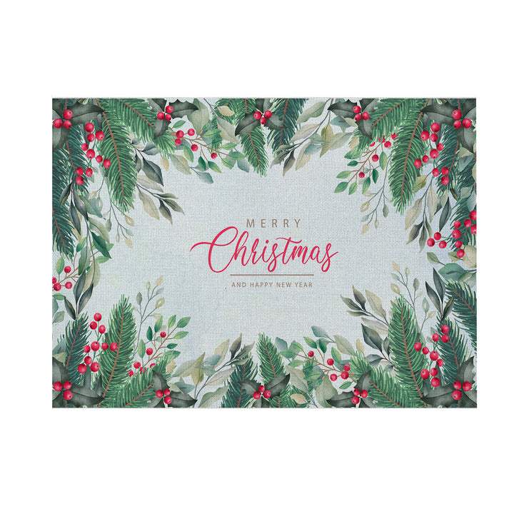 Festive Botanical Merry Christmas Canvas Wall Art Print