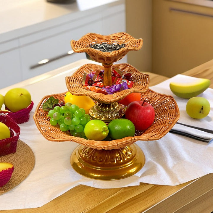 Women's elegant tray stand made of woven material Stornfield