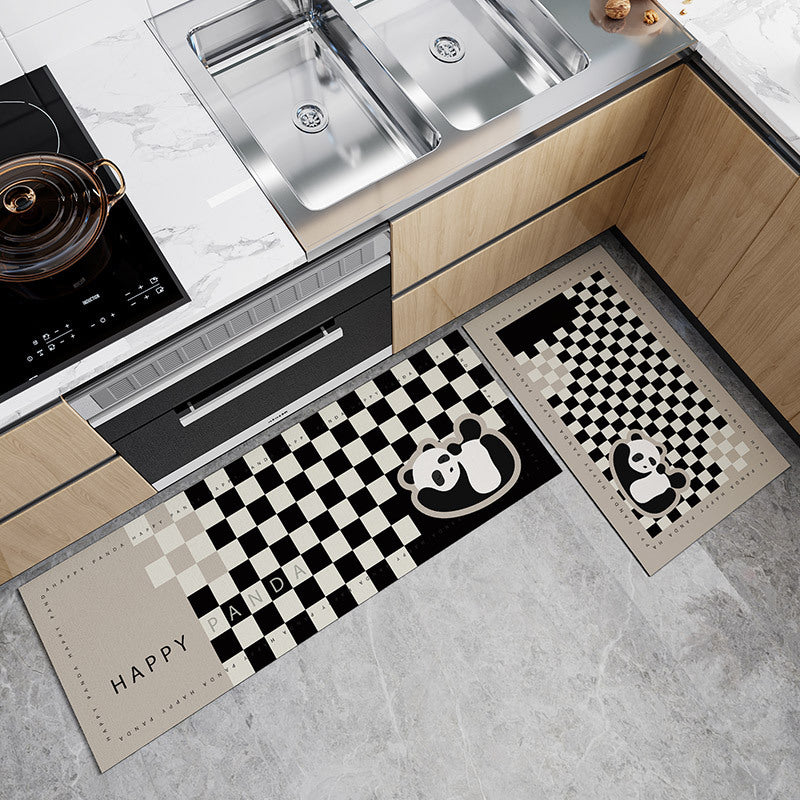 Playful Panda-Themed Kitchen Runner Mat