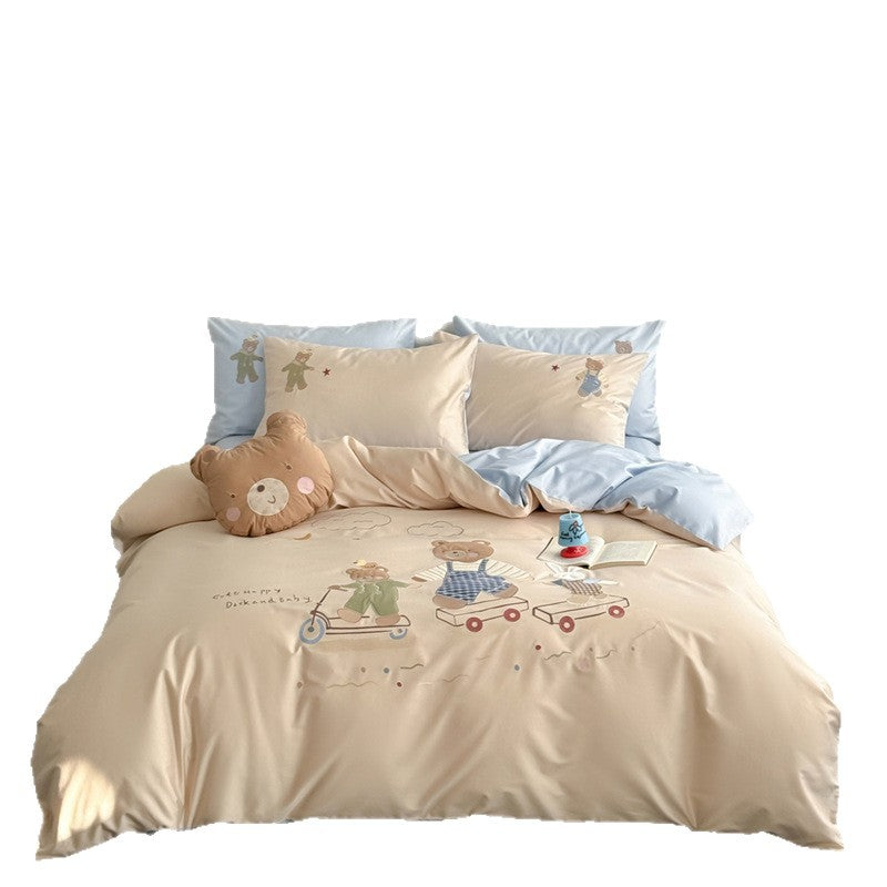 Children's Cartoon Teddy Duvet Cover Bedding Set