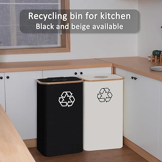 Elegant recycling bin with removable lid and compartments Stornfield