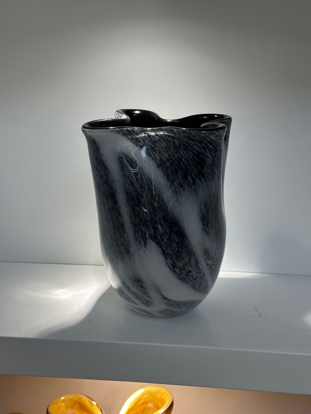 Sculptural Handcrafted Decorative Glass Centerpiece Bowl Stornfield