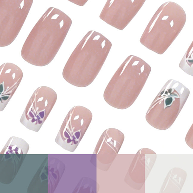 Decorative Floral French Tip Nail Art Stornfield