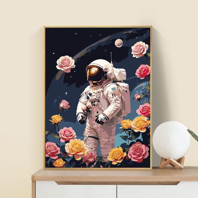 Astronaut Flower Art Print Stornfield