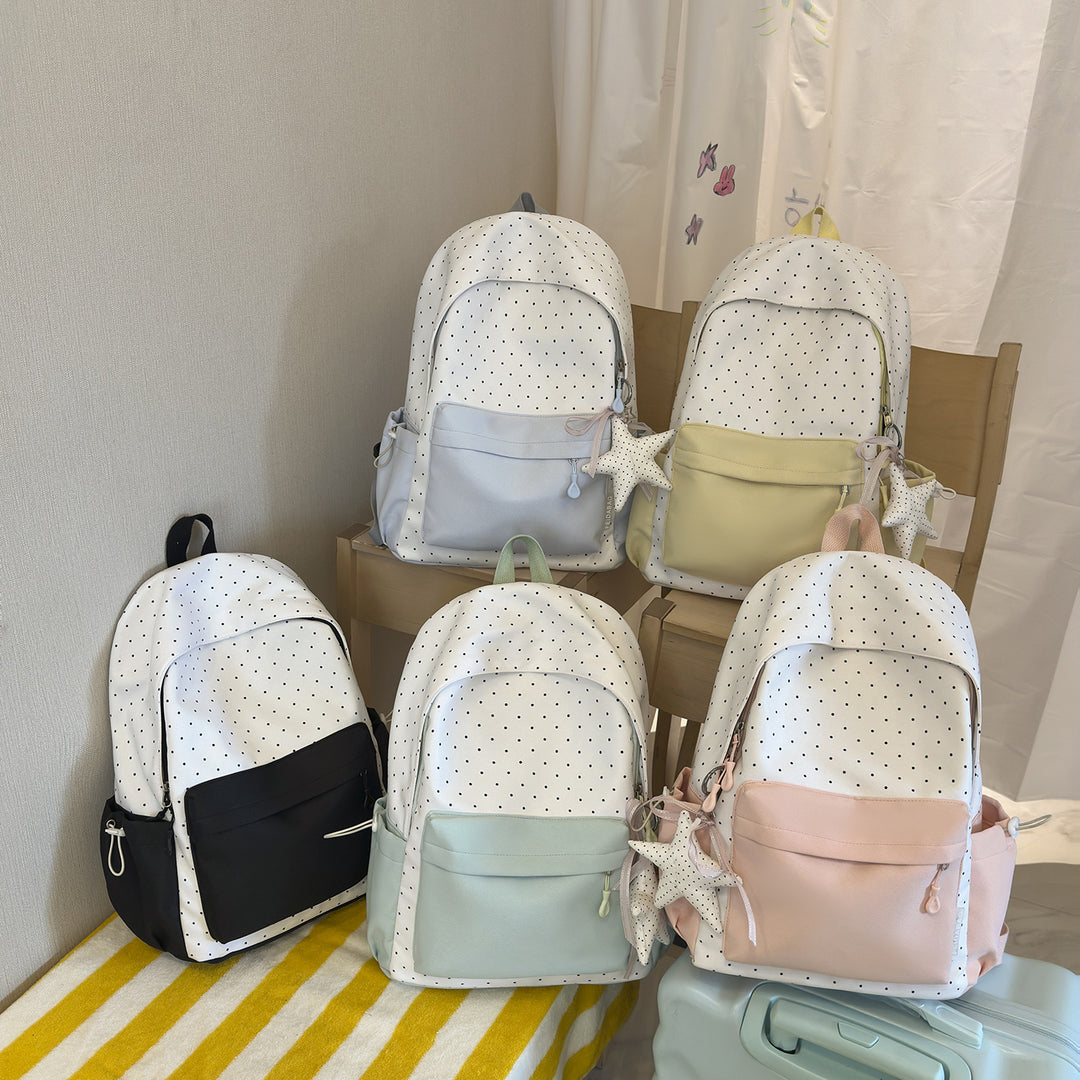 Polka Dot and Solid Color Backpack Stornfield