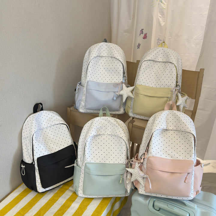 Polka Dot and Solid Color Backpack Stornfield