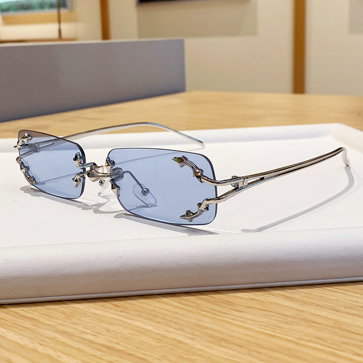 Women's fashionable sunglasses with delicate metal frame and transparent lenses Stornfield
