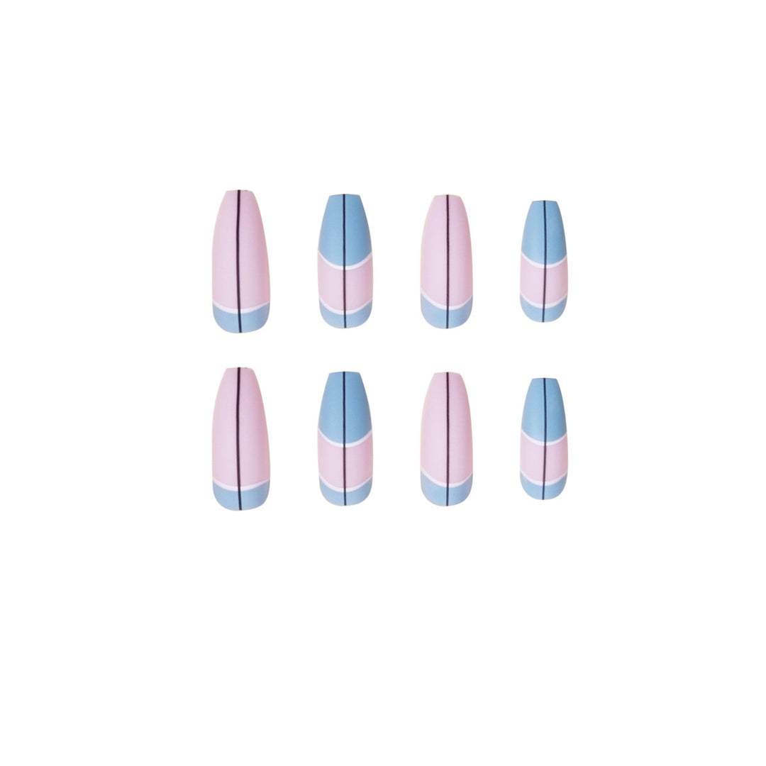 Trendy Stiletto Nails with Geometric Design Stornfield