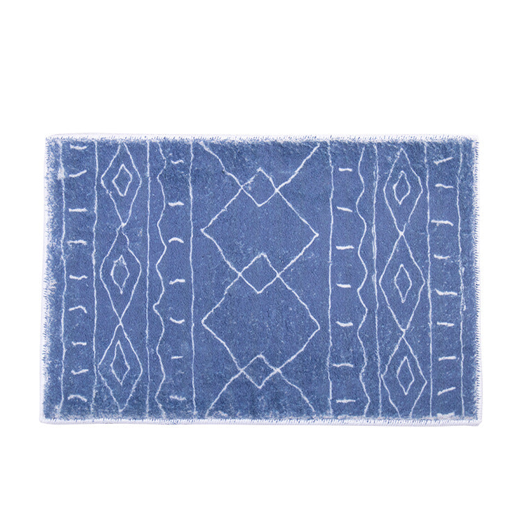 Soft high-pile bath mat rug with Berber-inspired diamond pattern Stornfield