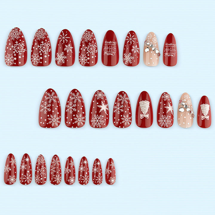 Artificial nails in festive Christmas design Stornfield
