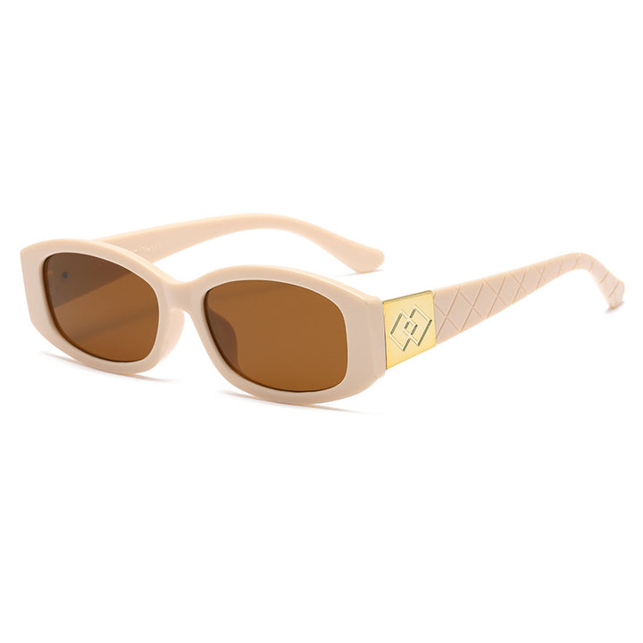 Women's modern sunglasses with unique golden frame Stornfield