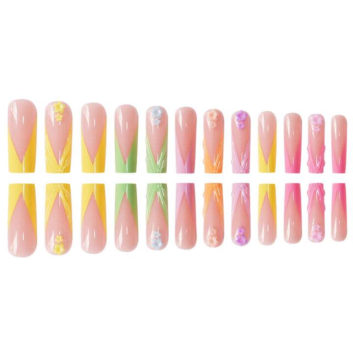 Decorative Floral Sculpted Press-On Nails Stornfield