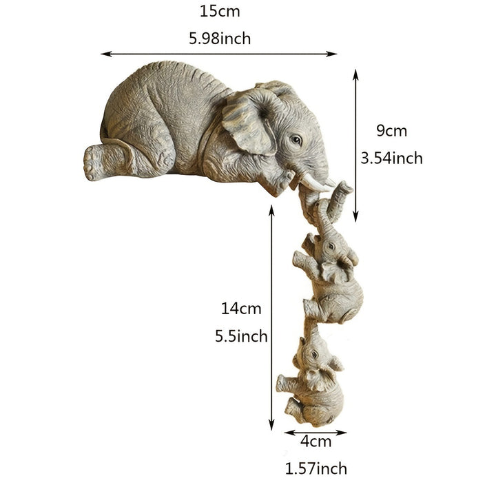Decorative Elephant Family Wall Sculpture