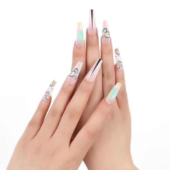 Luxury style artificial nails with intricate decorations Stornfield