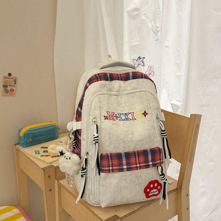 Playful Plaid Print Backpack Stornfield