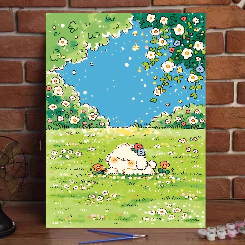 Cute Cat Illustration Canvas Art Print Stornfield