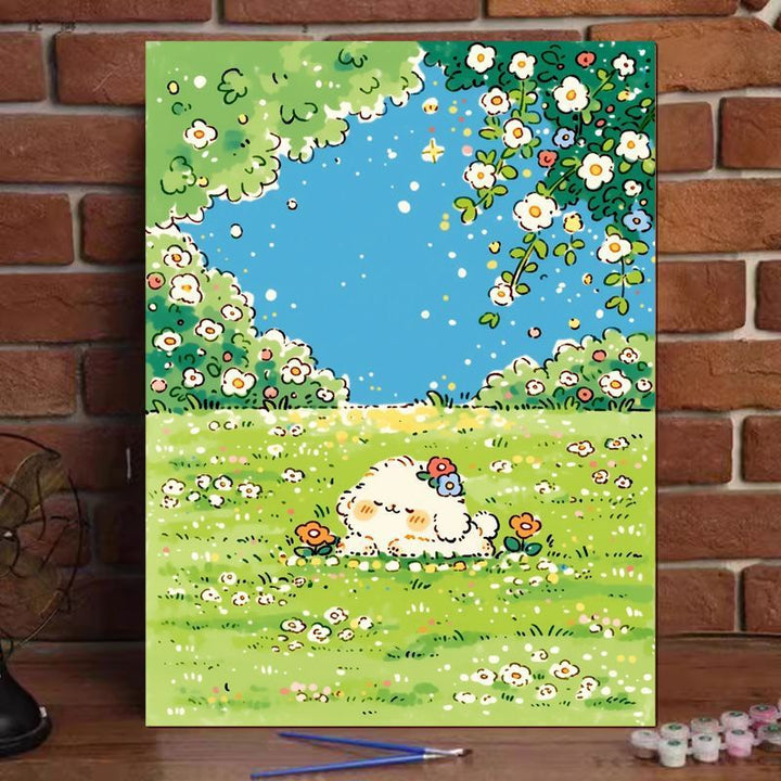 Cute Cat Illustration Canvas Art Print Stornfield