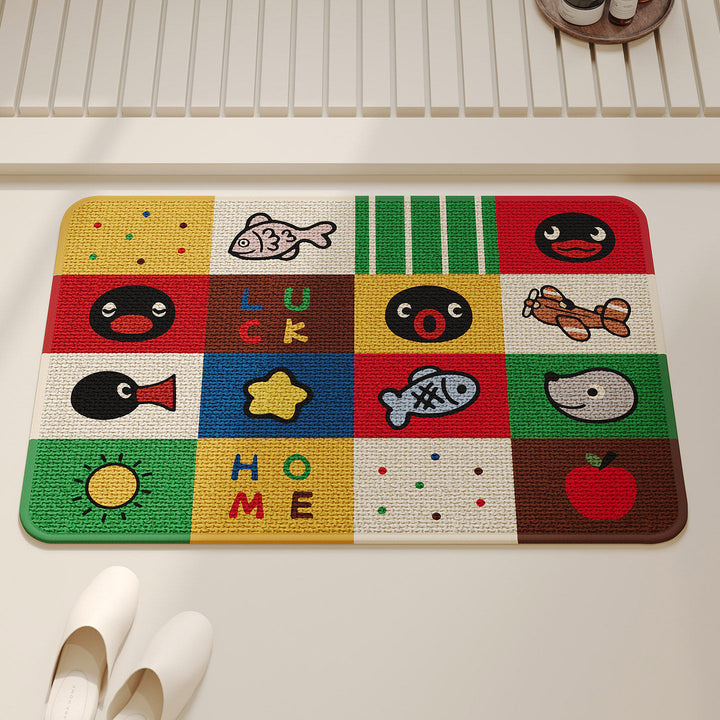 Playful Cartoon-Themed Indoor Mat