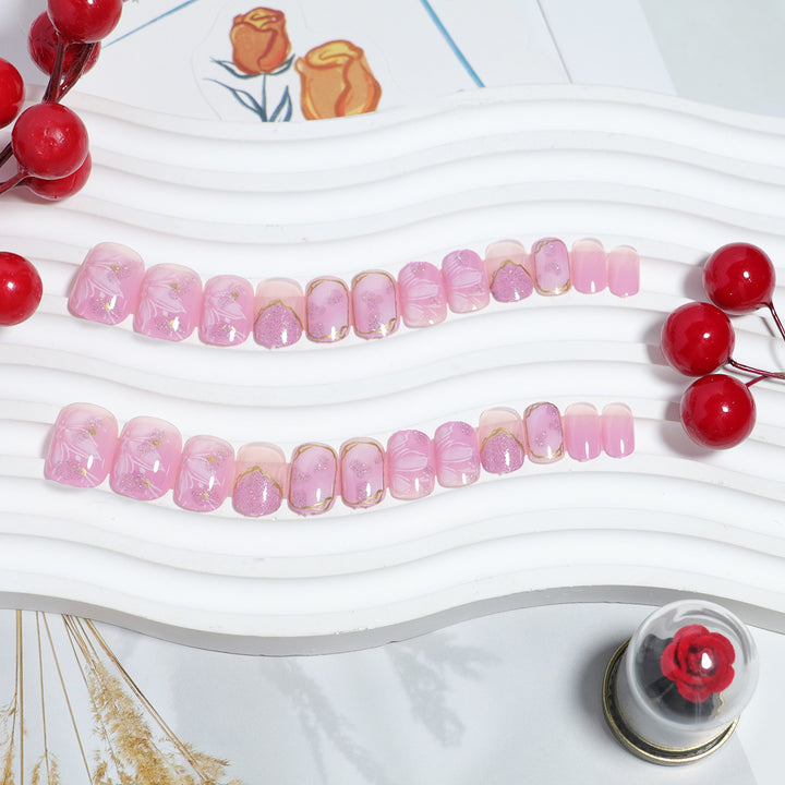 DIY Floral Design Press-On Nail Set Stornfield
