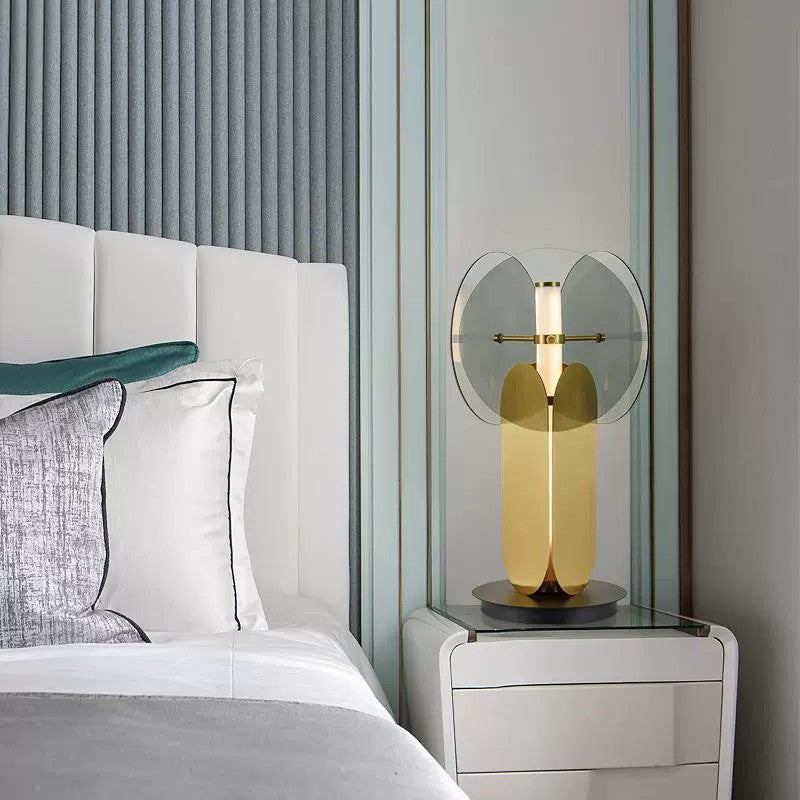 Sculptural Glass Table Lamp