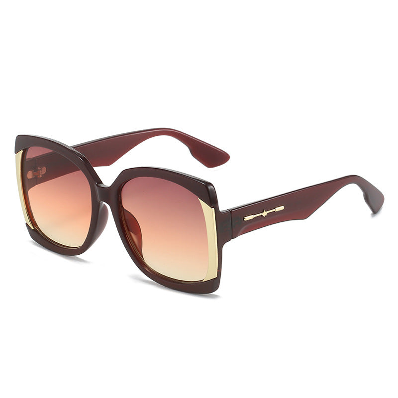 Oversized Tortoiseshell Sunglasses with Gold Accents Stornfield
