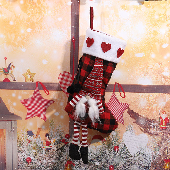Cute Christmas stocking with gnome motif Stornfield
