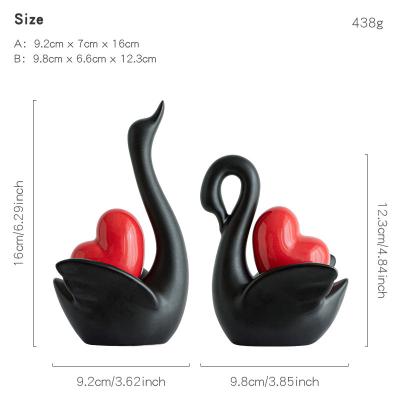 Elegant and romantic swans decorative figure Stornfield