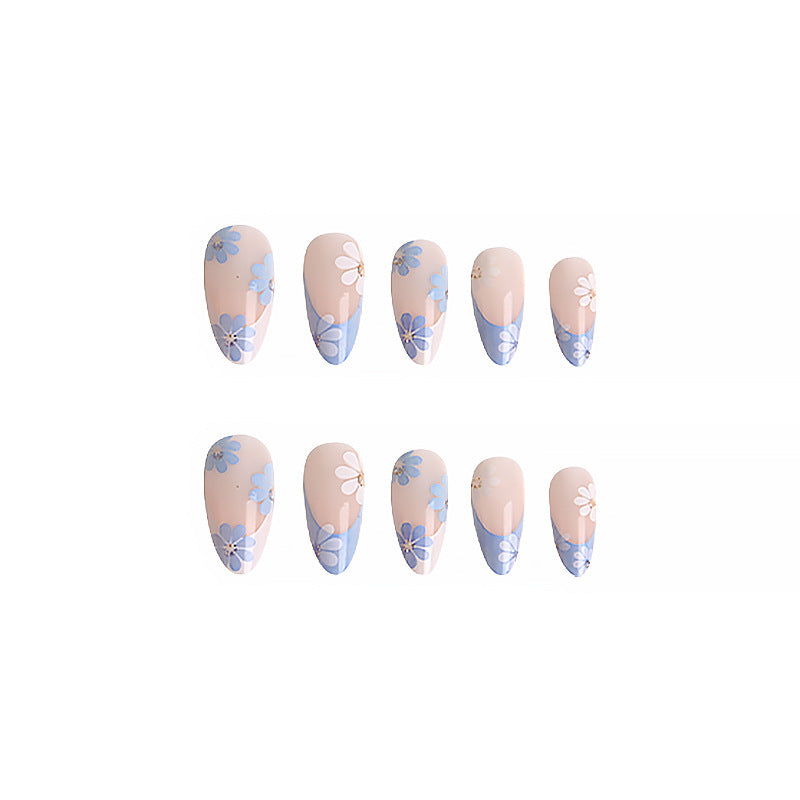 Artistic acrylic nails with flower design Stornfield