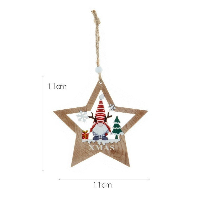 Festive Wooden Christmas Ornament Set