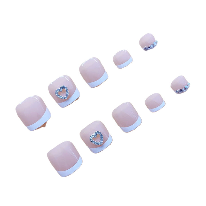 Nail art set with elegant glitter and heart decorations Stornfield