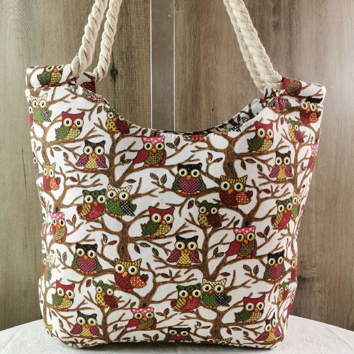 Beach bag with owl pattern Stornfield