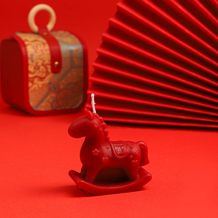 Novelty Rocking Horse Sculptural Wax Candle