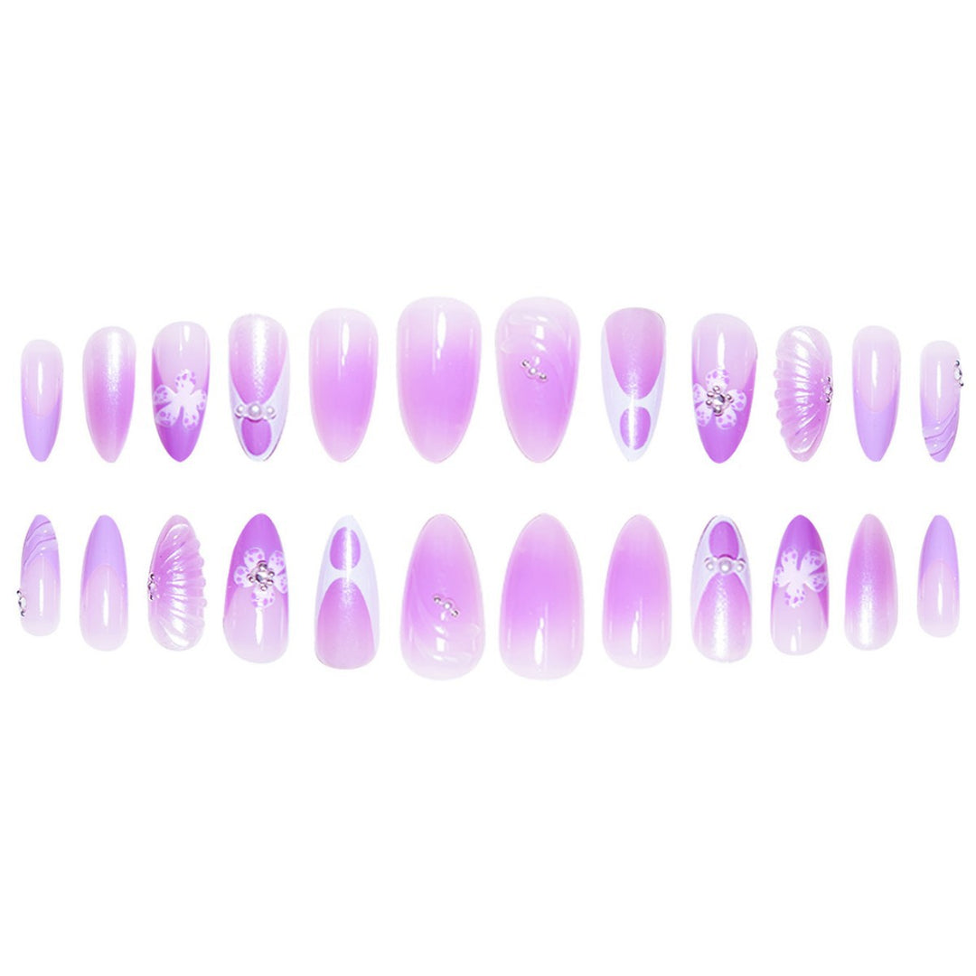 Artistic Floral Fantasy Press-On Nail Extensions Stornfield