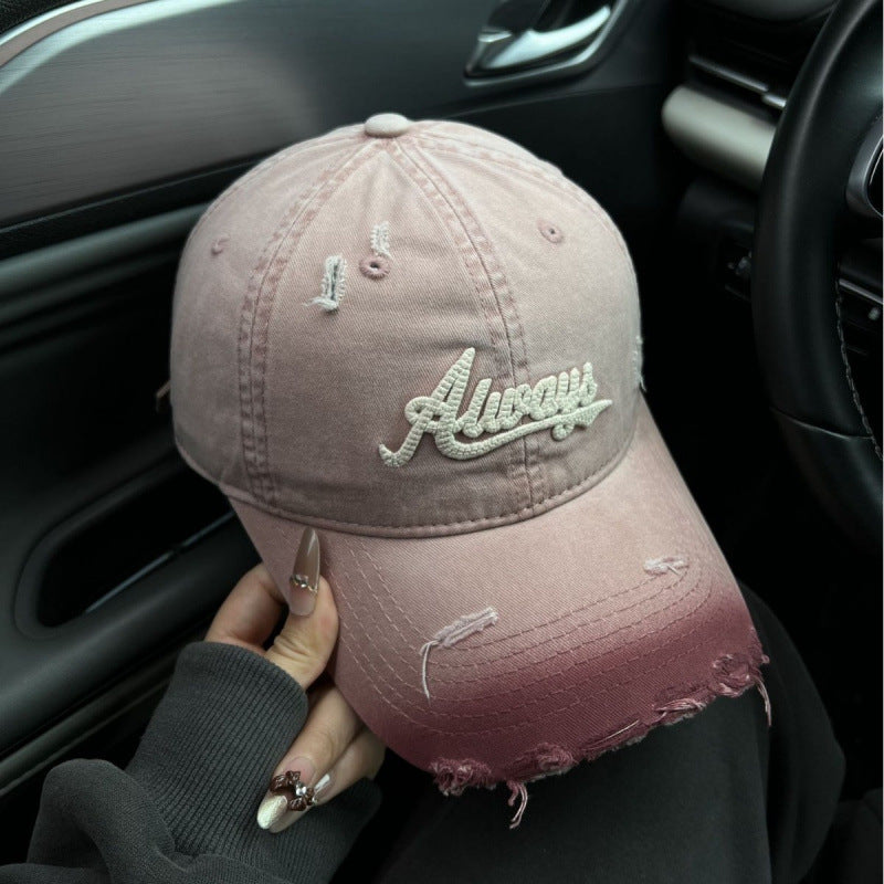 Women's Distressed Denim Style Baseball Cap Stornfield