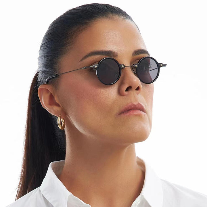 Women's fashionable round sunglasses with stylish metal frame and polarized lenses Stornfield