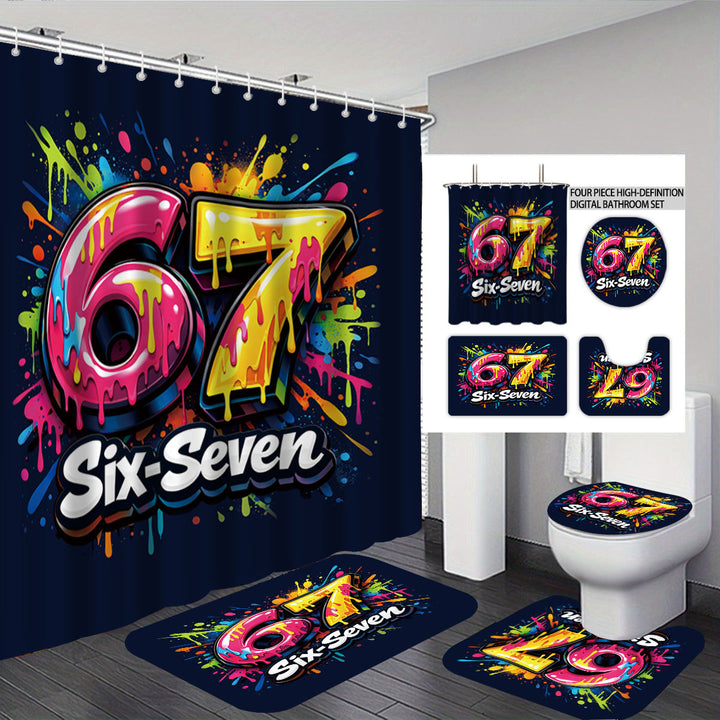 Digital Art-Themed Four-Piece Bathroom Set Stornfield