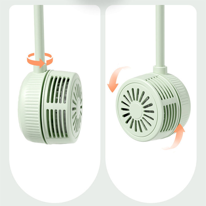 Cooling hands-free dual-head rechargeable neck fan with flexible gooseneck and adjustable airflow Stornfield