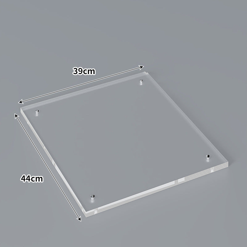 Large Wall-Mounted Clear Acrylic Floating Display Shelf Panel with Pre-Drilled Standoffs
