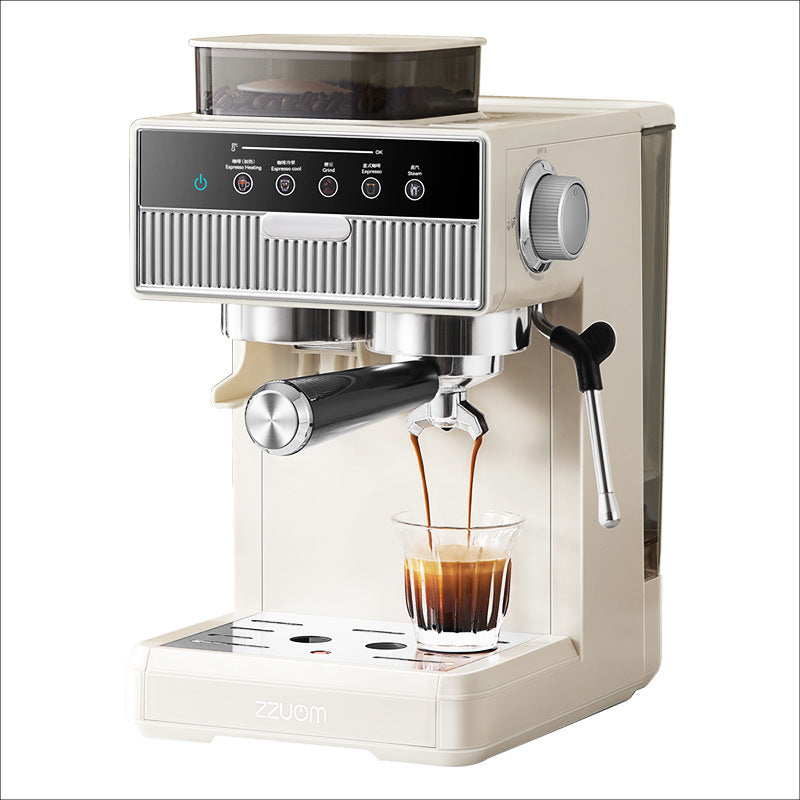 Espresso machine with integrated grinder and steam nozzles Stornfield