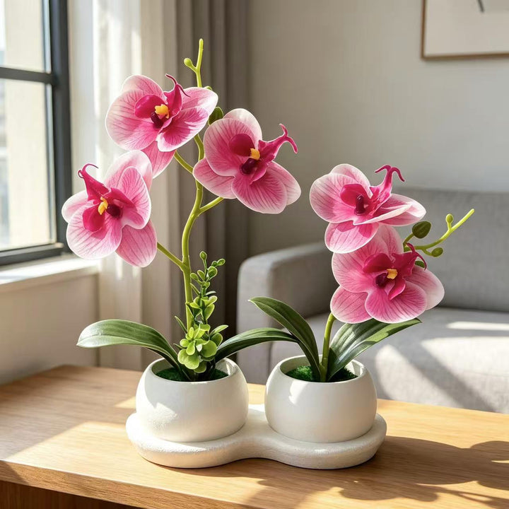 Elegant Faux Orchid Flower Display